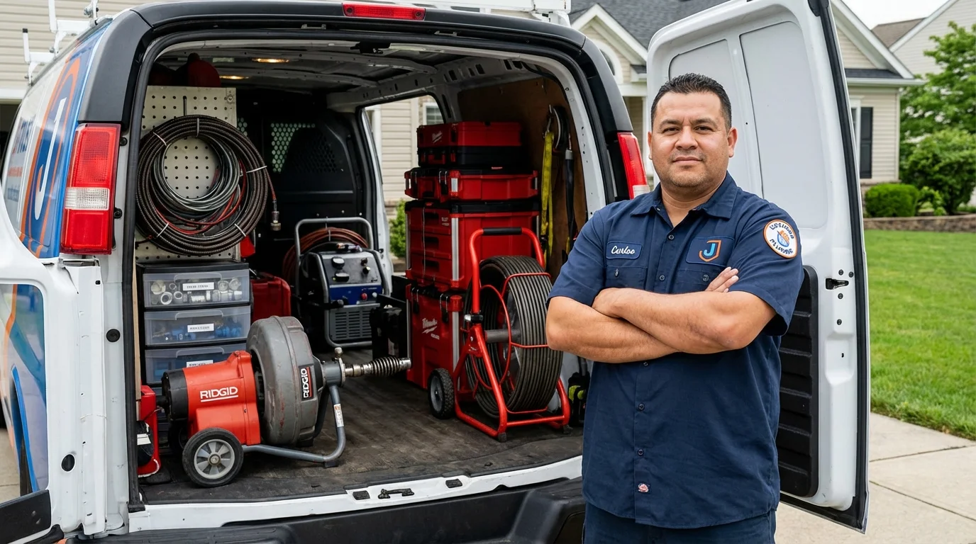 Professional drain cleaning equipment and Johns Plumbing LLC plumber in Ocean Shores