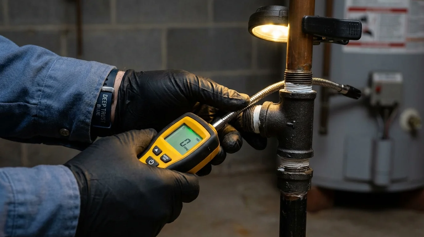 Gas leak detection with electronic sniffer by Johns Plumbing LLC in Ocean Shores