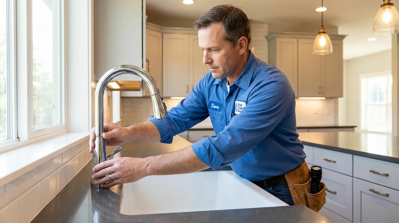Kitchen faucet installation by Johns Plumbing LLC in Ocean Shores